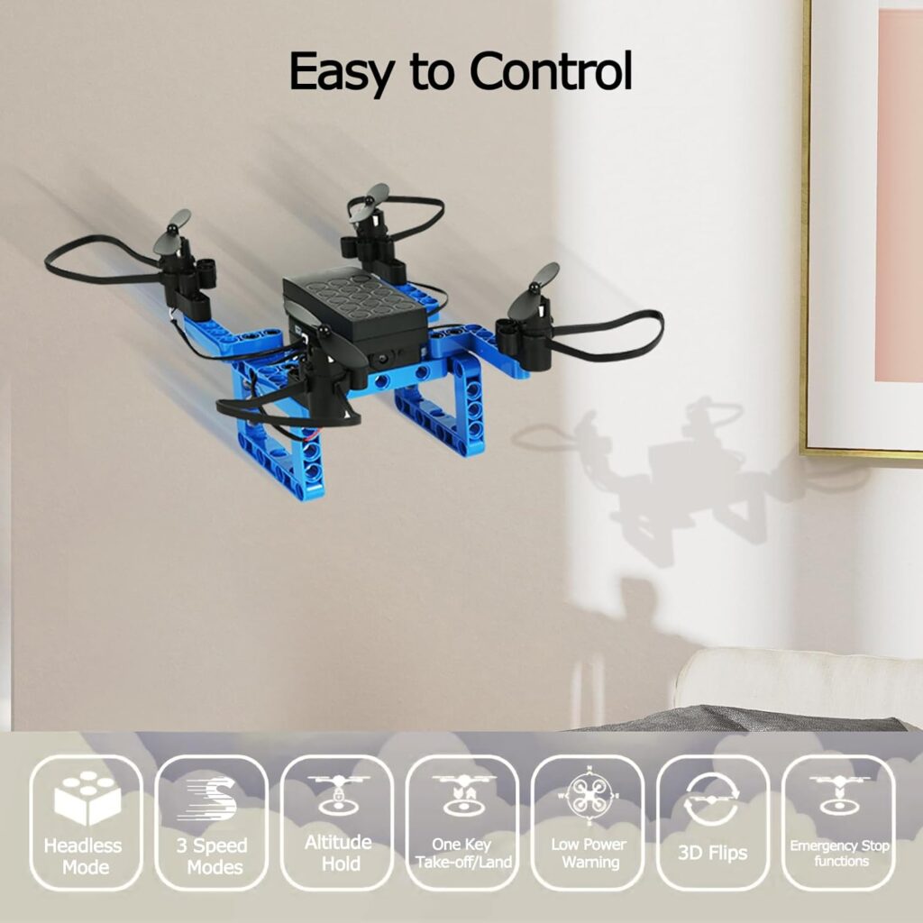 5 in 1 Building Toys Set and Mini Drones Diy Blocks Sets for Boys, Educational STEM Science Experiment, Family Activity, Birthday  Christmas Gift for Boys Girls Teens (Multicolour)